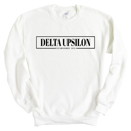 Delta Upsilon Sweatshirt - DU Fraternal Block Crewneck Sweatshirt - Kite and Crest