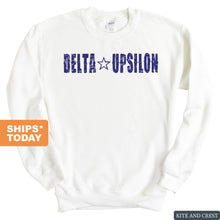 Load image into Gallery viewer, Delta Upsilon Sweatshirt - DU Fraternal Star Crewneck Sweatshirt - Kite and Crest
