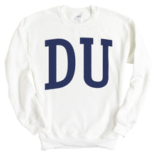 Load image into Gallery viewer, Delta Upsilon Sweatshirt - DU Intrinsic Lettered Crewneck Sweatshirt - Kite and Crest
