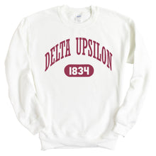 Load image into Gallery viewer, Delta Upsilon Sweatshirt - DU Large Athletic Crewneck Sweatshirt - Kite and Crest
