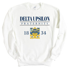 Load image into Gallery viewer, Delta Upsilon Sweatshirt - DU Large Crest Crewneck Sweatshirt - Kite and Crest
