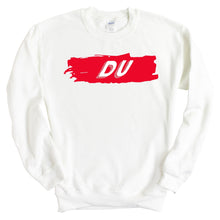 Load image into Gallery viewer, Delta Upsilon Sweatshirt - DU Red Slash Crewneck Sweatshirt - Kite and Crest
