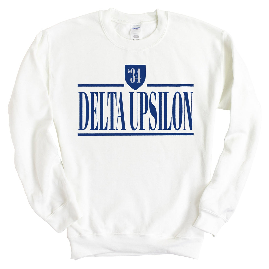 Delta Upsilon Sweatshirt - DU Shield Crewneck Sweatshirt - Kite and Crest