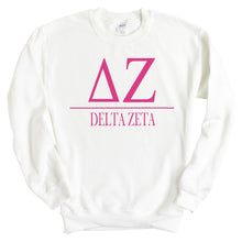 Load image into Gallery viewer, Delta Zeta Big Letters Sorority Crewneck Sweatshirt - Kite and Crest
