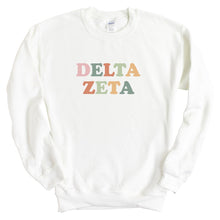 Load image into Gallery viewer, Delta Zeta Bright and Colorful Sorority Crewneck Sweatshirt - Kite and Crest
