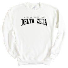 Load image into Gallery viewer, Delta Zeta Established Sorority Crewneck Sweatshirt - Kite and Crest
