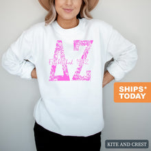 Load image into Gallery viewer, Delta Zeta Pink Floral Sorority Crewneck Sweatshirt - Kite and Crest
