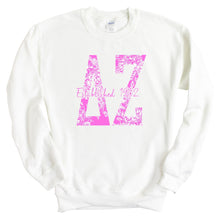 Load image into Gallery viewer, Delta Zeta Pink Floral Sorority Crewneck Sweatshirt - Kite and Crest
