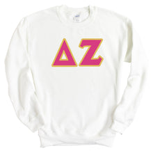 Load image into Gallery viewer, Delta Zeta Sweatshirt - Dee Zee (DZ) Cute Letters Crewneck Sweatshirt - Kite and Crest
