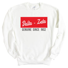 Load image into Gallery viewer, Delta Zeta Sweatshirt - Dee Zee (DZ) Genuine Sorority Crewneck Sweatshirt - Kite and Crest
