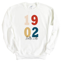 Load image into Gallery viewer, Delta Zeta Sweatshirt | DZ Colorful Year Crewneck Sweatshirt | Delta Zeta Sorority Gift Idea - Kite and Crest
