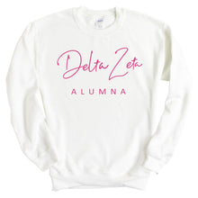 Load image into Gallery viewer, Delta Zeta Sweatshirt | DZ Vintage Alumna Crewneck Sweatshirt | Delta Zeta Sorority Gift Idea - Kite and Crest
