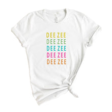 Load image into Gallery viewer, Delta Zeta T-shirt - Dee Zee (DZ) Modern Stacked Tee - Kite and Crest
