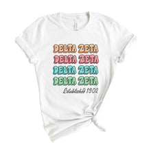 Load image into Gallery viewer, Delta Zeta T-shirt - Dee Zee (DZ) Stencil Tee - Kite and Crest
