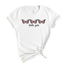 Load image into Gallery viewer, Delta Zeta T-shirt - Dee Zee (DZ) Three Butterflies Tee - Kite and Crest
