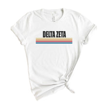 Load image into Gallery viewer, Delta Zeta T-Shirt | DZ Colorful Stripes Shirt | Delta Zeta Sorority Gift Idea - Kite and Crest
