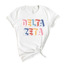 Load image into Gallery viewer, Delta Zeta T-Shirt | DZ Retro Shirt | Delta Zeta Sorority Gift Idea - Kite and Crest
