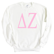 Load image into Gallery viewer, Delta Zeta Very Pink Sorority Crewneck Sweatshirt - Kite and Crest
