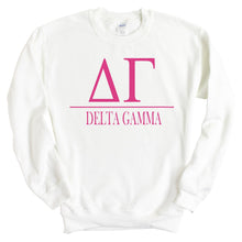 Load image into Gallery viewer, DG Delta Gamma Big Letters Sorority Crewneck Sweatshirt - Kite and Crest
