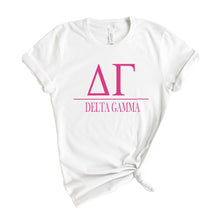 Load image into Gallery viewer, DG Delta Gamma Big Letters Sorority T-Shirt - Kite and Crest
