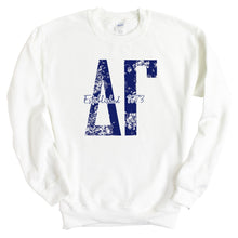 Load image into Gallery viewer, DG Delta Gamma Blue Floral Sorority Crewneck Sweatshirt - Kite and Crest
