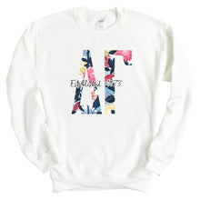 Load image into Gallery viewer, DG Delta Gamma Floral Block Sorority Crewneck Sweatshirt - Kite and Crest
