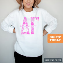 Load image into Gallery viewer, DG Delta Gamma Pink Floral Sorority Crewneck Sweatshirt - Kite and Crest
