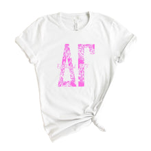 Load image into Gallery viewer, DG Delta Gamma Pink Floral Sorority T-Shirt - Kite and Crest
