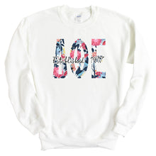 Load image into Gallery viewer, DPHIE Delta Phi Epsilon Floral Block Sorority Crewneck Sweatshirt - Kite and Crest
