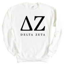 Load image into Gallery viewer, DZ Delta Zeta Block Letter Sorority Crewneck Sweatshirt - Kite and Crest
