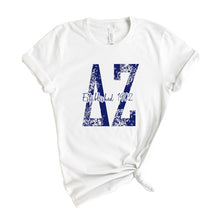 Load image into Gallery viewer, DZ Delta Zeta Blue Floral Sorority T-Shirt - Kite and Crest
