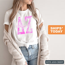 Load image into Gallery viewer, DZ Delta Zeta Pink Floral Sorority T-Shirt - Kite and Crest
