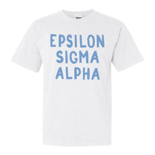 Load image into Gallery viewer, Epsilon Sigma Alpha Blue Cotton Candy Comfort Colors T-Shirt - Kite and Crest
