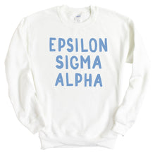 Load image into Gallery viewer, Epsilon Sigma Alpha Blue Cotton Candy Sweatshirt - Fraternity Crewneck Sweatshirt - Kite and Crest
