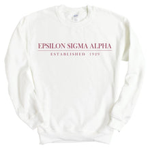 Load image into Gallery viewer, Epsilon Sigma Alpha Boyfriend Sweatshirt - Fraternity Crewneck Sweatshirt - Kite and Crest
