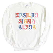 Load image into Gallery viewer, Epsilon Sigma Alpha Colorful 3D Sweatshirt - Fraternity Crewneck Sweatshirt - Kite and Crest
