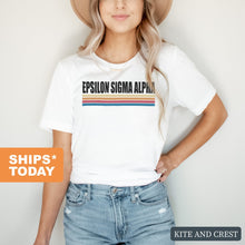 Load image into Gallery viewer, Epsilon Sigma Alpha Lets Race Comfort Colors T-Shirt - Kite and Crest
