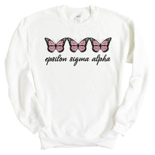 Load image into Gallery viewer, Epsilon Sigma Alpha Trendy Butterfly Sweatshirt - Fraternity Crewneck Sweatshirt - Kite and Crest
