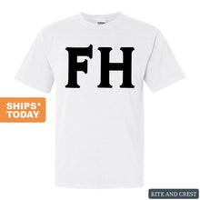 Load image into Gallery viewer, Farmhouse Basic Black Letters Comfort Colors T-Shirt - Fraternity Tee - Kite and Crest
