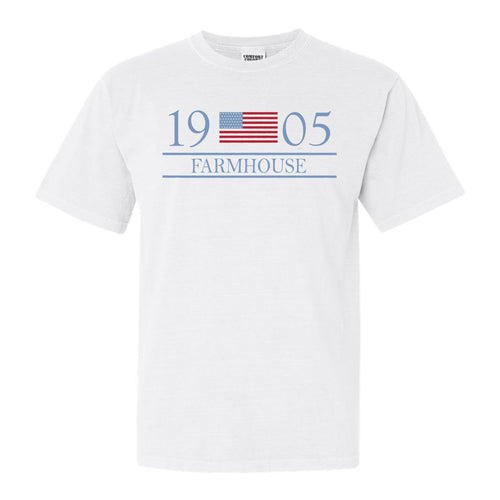 Farmhouse Flag Year Comfort Colors T-Shirt - Fraternity Tee - Kite and Crest