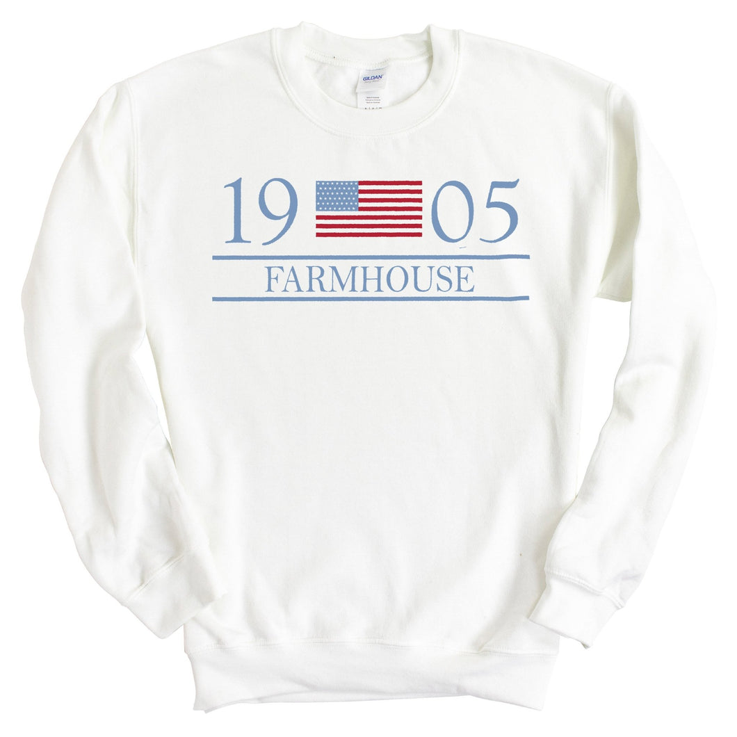 Farmhouse Flag Year Sweatshirt - Fraternity Crewneck Sweatshirt - Kite and Crest