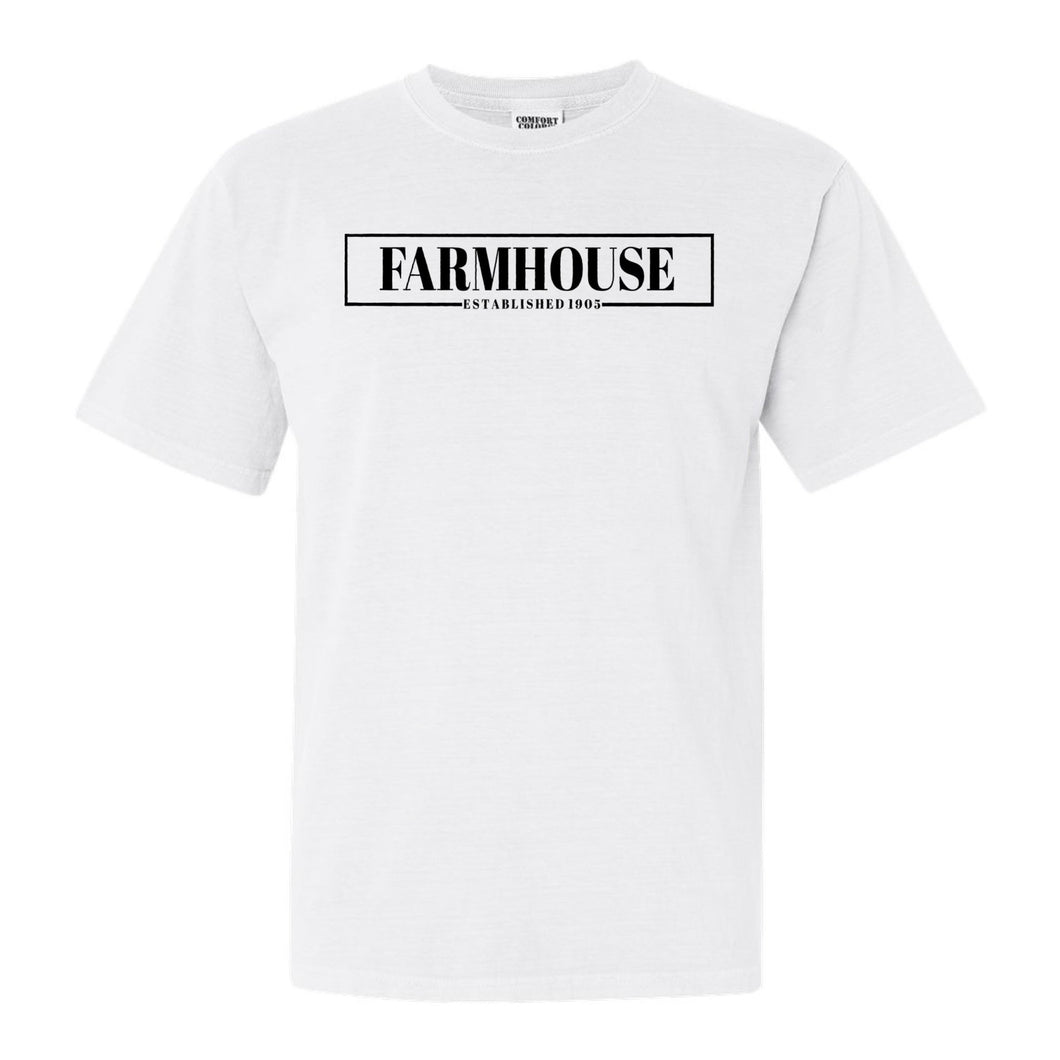 Farmhouse Fraternal Block Comfort Colors T-Shirt - Fraternity Tee - Kite and Crest