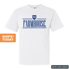 Load image into Gallery viewer, Farmhouse Shield Comfort Colors T-Shirt - Fraternity Tee - Kite and Crest
