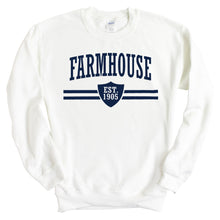 Load image into Gallery viewer, Farmhouse Striped Shield Sweatshirt - Fraternity Crewneck Sweatshirt - Kite and Crest
