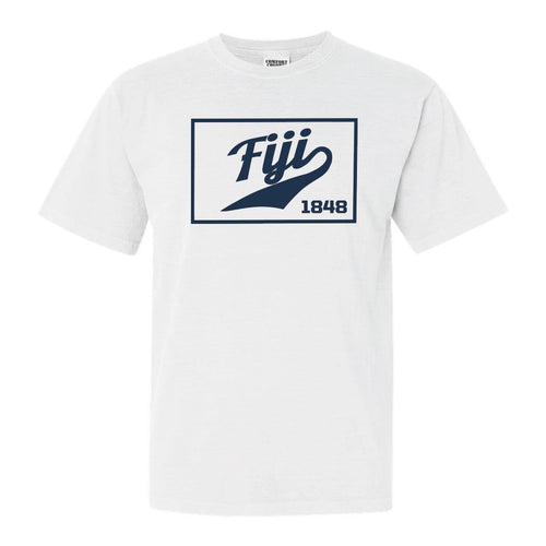 FIJI Comfort Colors T-Shirt - FIJI Baseball Boxed Shirt - Kite and Crest