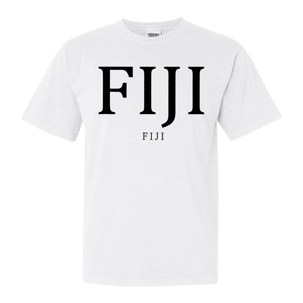 FIJI Comfort Colors T-Shirt - FIJI Block Letter Shirt - Kite and Crest