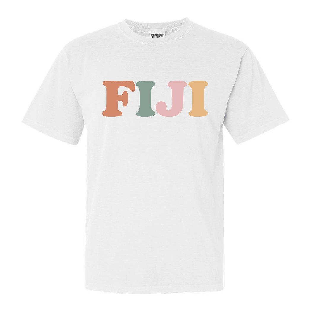 FIJI Comfort Colors T-Shirt - FIJI Bright and Colorful Shirt - Kite and Crest