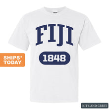 Load image into Gallery viewer, FIJI Comfort Colors T-Shirt - FIJI Fraternal Arch Shirt - Kite and Crest
