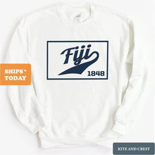 Load image into Gallery viewer, FIJI Sweatshirt - FIJI Baseball Boxed Crewneck Sweatshirt - Kite and Crest
