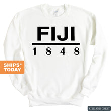 Load image into Gallery viewer, FIJI Sweatshirt - FIJI Black Letters Crewneck Sweatshirt - Kite and Crest
